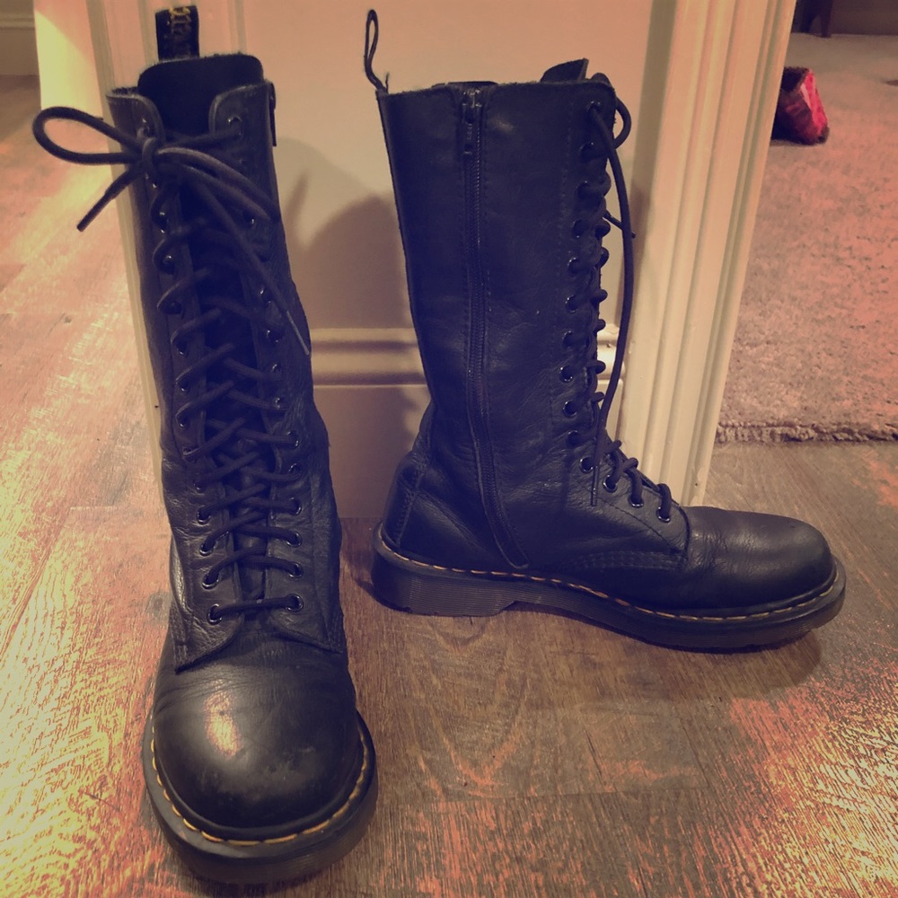 Dr. Martens Black Lace-Up Combat Boots